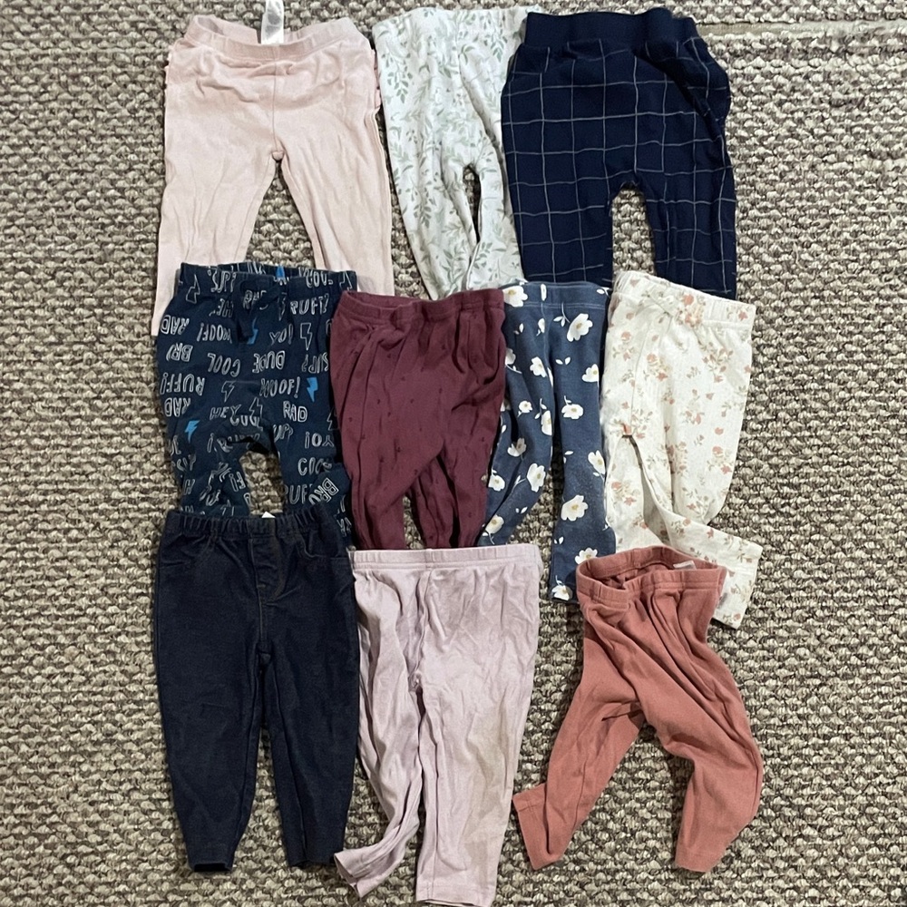9M Mixed Kids Bottoms Pack - Pink, Navy, Burgundy, Cream & More